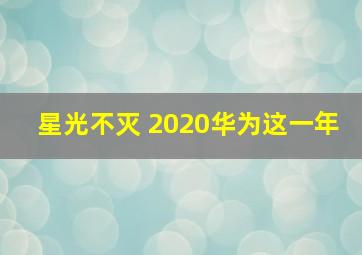 星光不灭 2020华为这一年